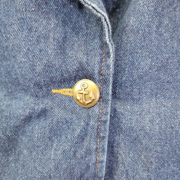 J.G. Hook Denim Jean Jacket Womens Size 14 Blue Dark‎ Wash Tan Corduroy Collar - Picture 4 of 10